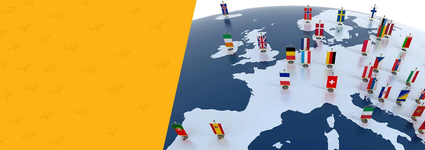 Map of Europe with national flags showing destinations for removals from the UK