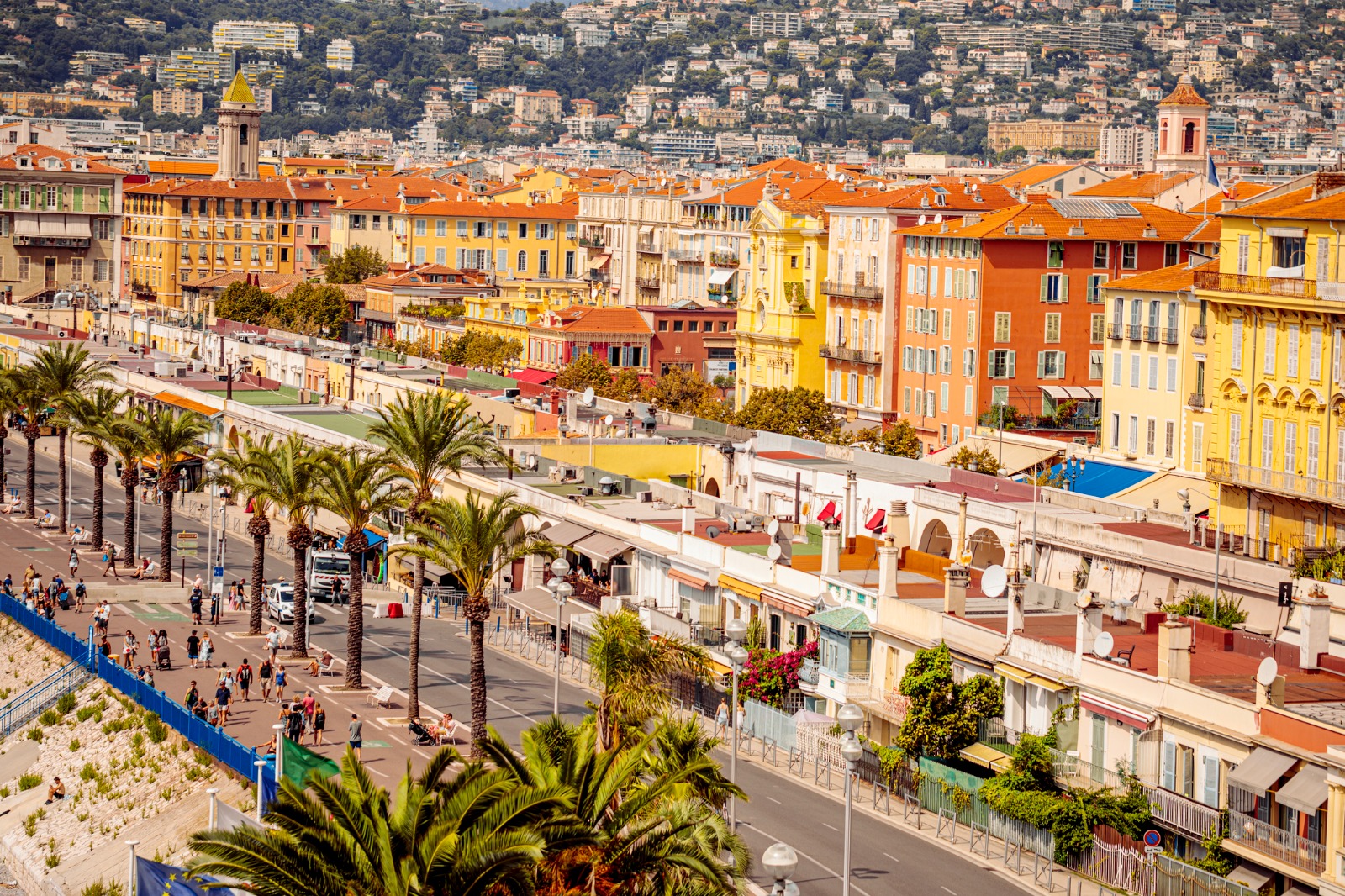 Nice waterfront and colourful buildings beneath the hills – part-load removals to Nice