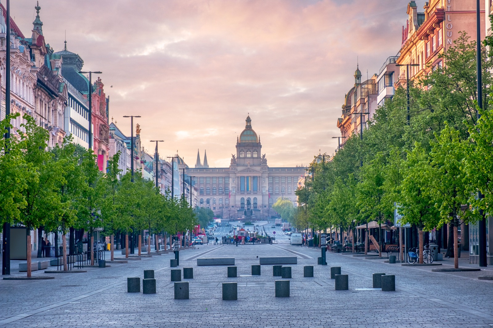 Wenceslas Square and the National Museum in Prague – moving from the UK to Prague