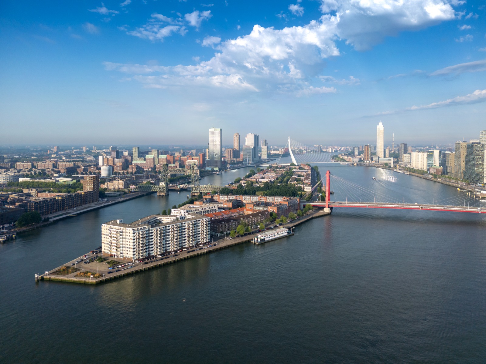 Rotterdam waterfront and bridges over the River Nieuwe Maas – removals from the UK to Rotterdam